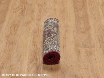 Tabriz hand-knotted wool rug in Red, 1'10" x 3', SKU O092665 (view 6)