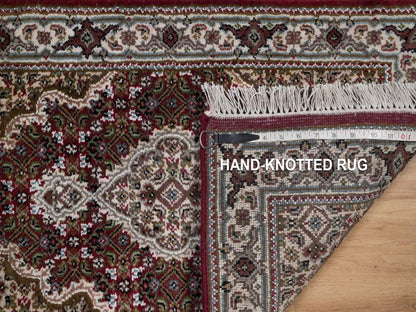 Tabriz hand-knotted wool rug in Red, 1'10" x 3', SKU O092665 (view 8)