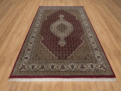 Tabriz hand-knotted wool rug in Red, 6' x 9'2", SKU O092666 (view 2)
