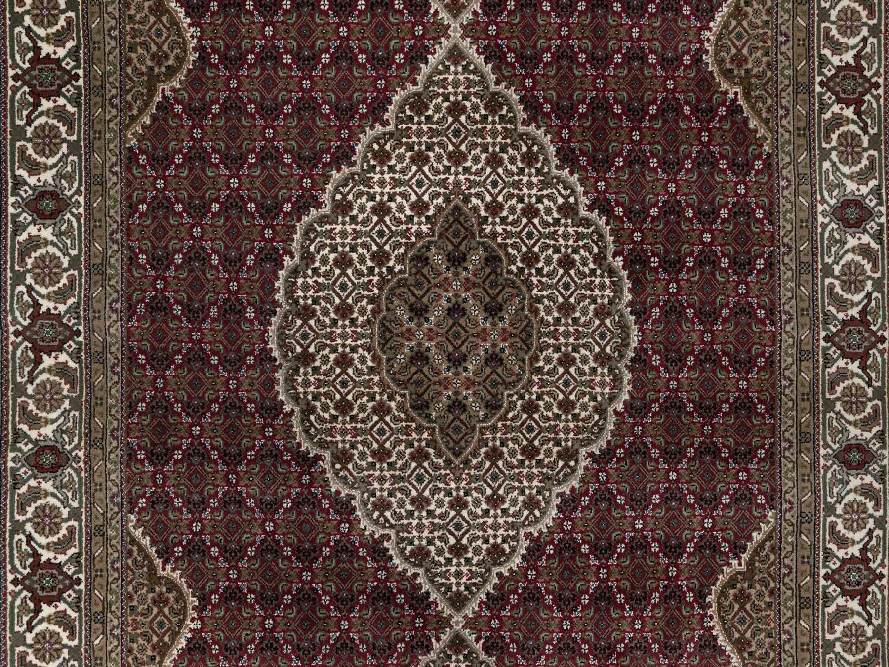 Tabriz hand-knotted wool rug in Red, 6' x 9'2", SKU O092666 (view 8)