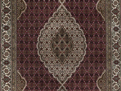 Tabriz hand-knotted wool rug in Red, 6' x 9'2", SKU O092666 (view 8)