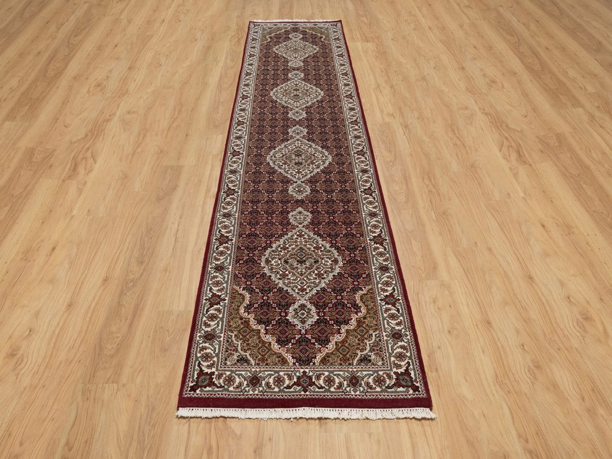 Tabriz hand-knotted wool runner in Red, 2'8" x 11'9", SKU O092667 (view 2)