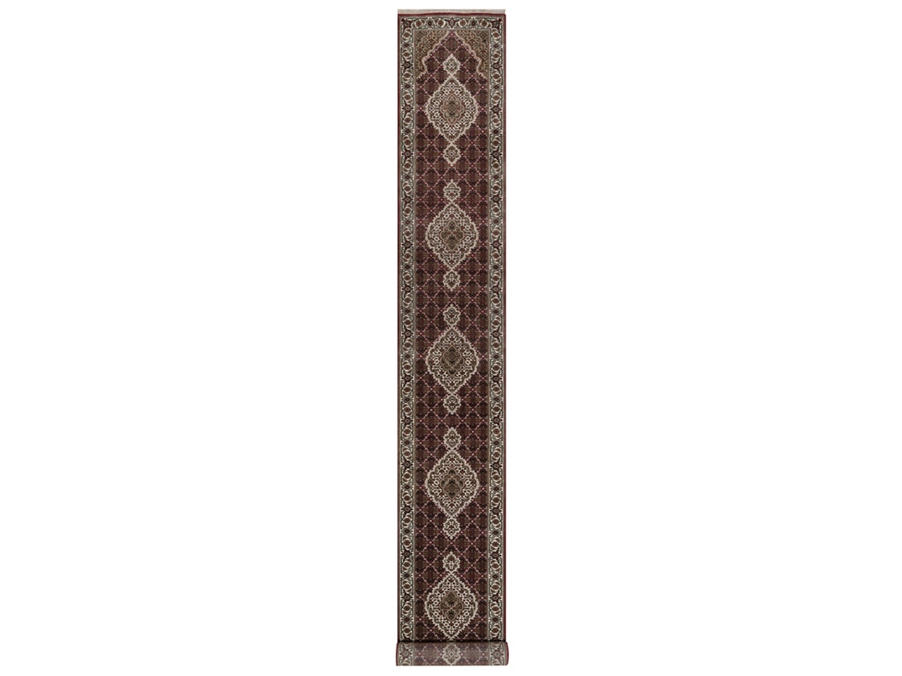 Tabriz hand-knotted wool runner in Red, 2'8" x 20'2", SKU O092668