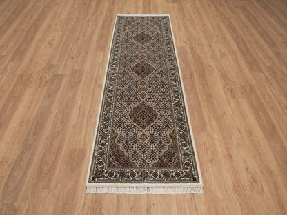 Tabriz hand-knotted wool runner in Ivory, 2'8" x 8'4", SKU O092669 (view 2)