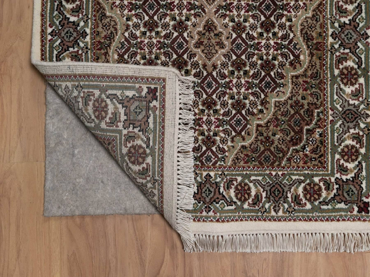 Tabriz hand-knotted wool runner in Ivory, 2'8" x 8'4", SKU O092669 (view 3)