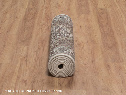 Tabriz hand-knotted wool runner in Ivory, 2'8" x 8'4", SKU O092669 (view 6)
