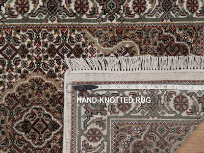 Tabriz hand-knotted wool runner in Ivory, 2'8" x 8'4", SKU O092669 (view 8)