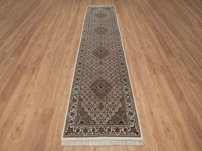 Tabriz hand-knotted wool runner in Ivory, 2'8" x 11'9", SKU O092670 (view 2)