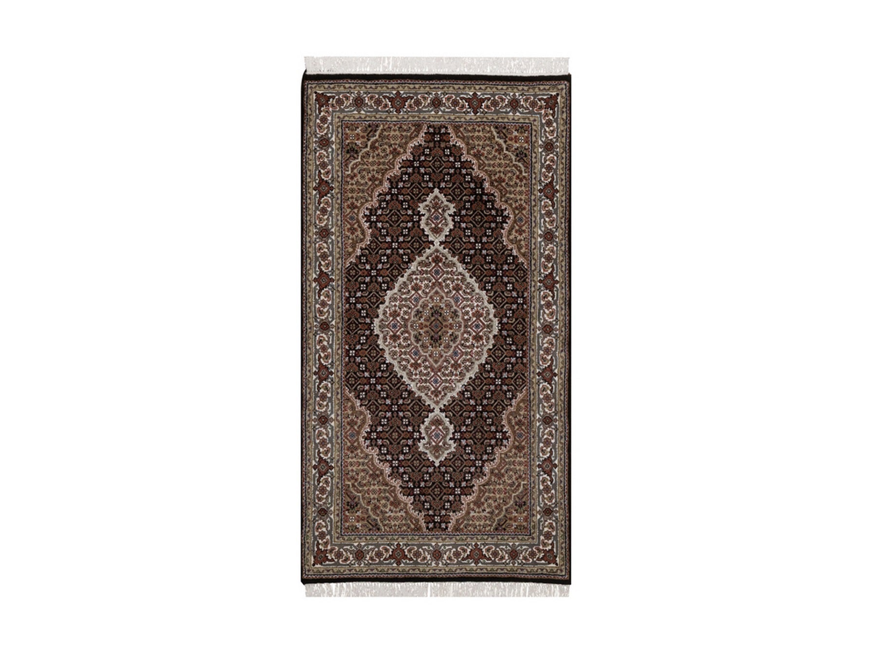 Tabriz hand-knotted wool rug in Black, 2'9" x 5'3", SKU O092672