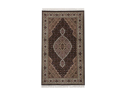Tabriz hand-knotted wool rug in Black, 2'11" x 5'2", SKU O092673