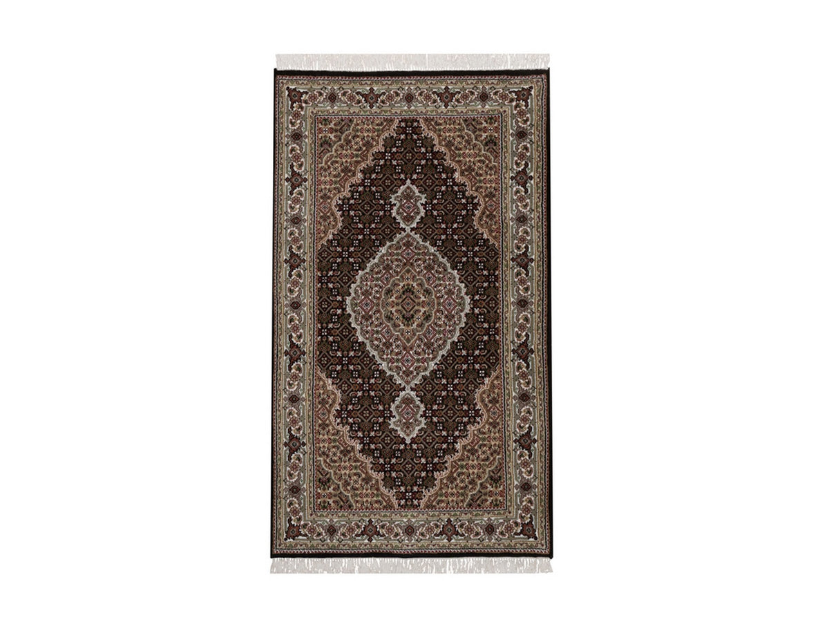Tabriz hand-knotted wool rug in Black, 2'11" x 5'2", SKU O092673