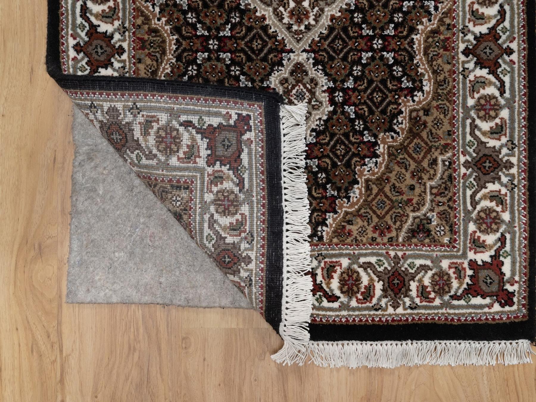Tabriz hand-knotted wool runner in Black, 2'6" x 11'10", SKU O092674 (view 3)