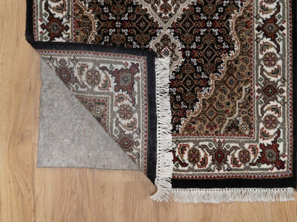 Tabriz hand-knotted wool runner in Black, 2'6" x 11'10", SKU O092674 (view 3)