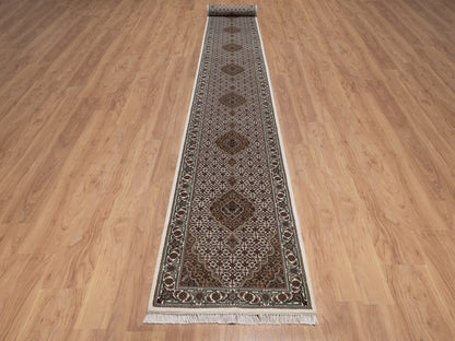 Tabriz hand-knotted wool runner in Ivory, 2'9" x 20'6", SKU O092676 (view 2)