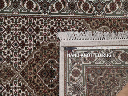 Tabriz hand-knotted wool runner in Ivory, 2'9" x 20'6", SKU O092676 (view 8)