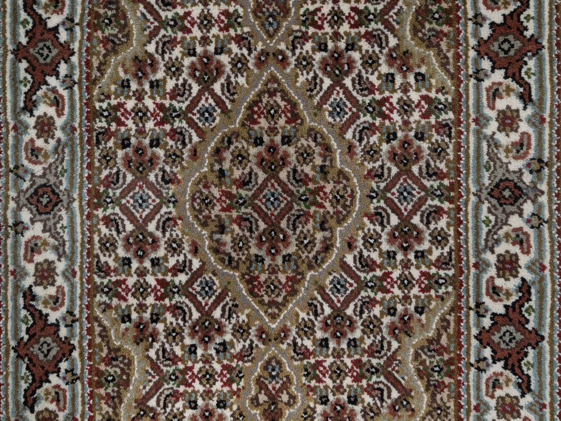 Tabriz hand-knotted wool rug in Ivory, 1'11" x 3', SKU O092679 (view 5)