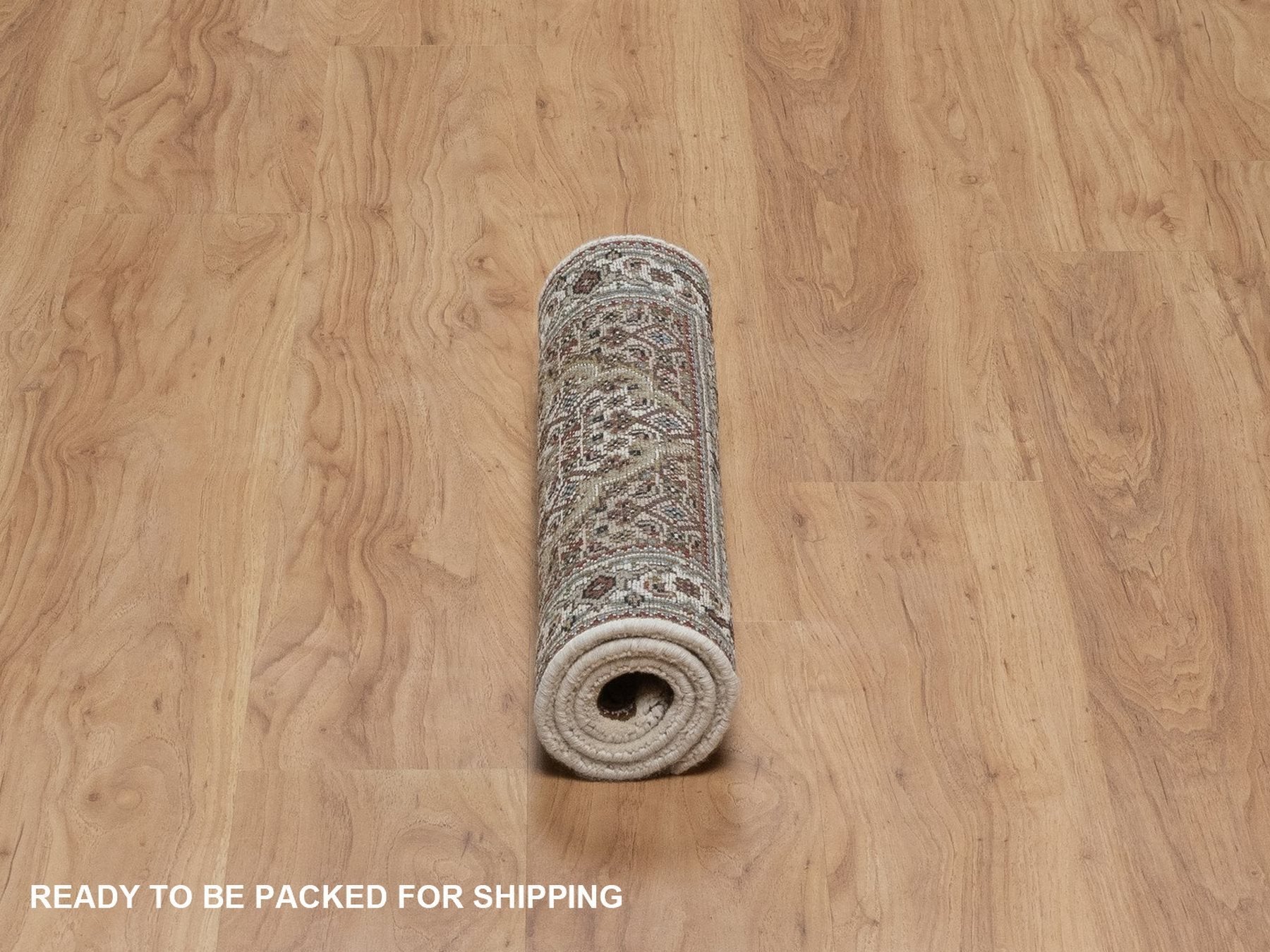Tabriz hand-knotted wool rug in Ivory, 1'11" x 3', SKU O092679 (view 6)