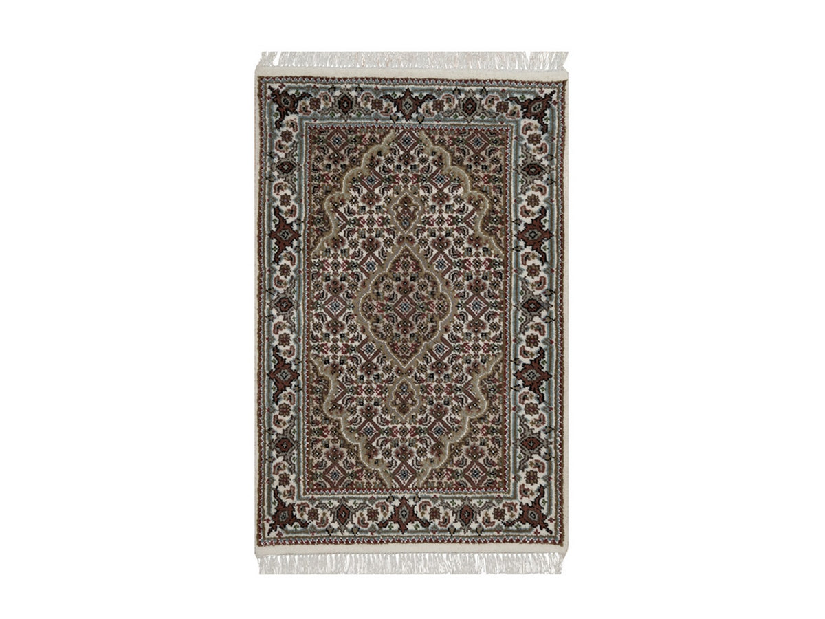 Tabriz hand-knotted wool rug in Ivory, 1'11" x 3'1", SKU O092680