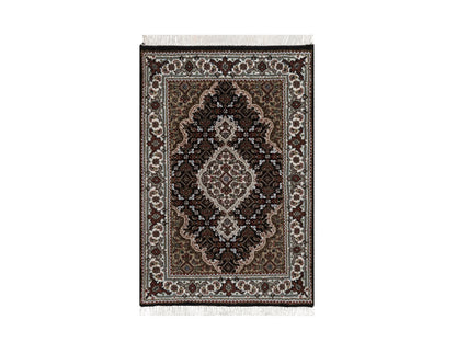 Tabriz hand-knotted wool rug in Black, 1'11" x 2'11", SKU O092683
