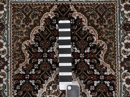 Tabriz hand-knotted wool rug in Black, 1'11" x 2'11", SKU O092683 (view 4)