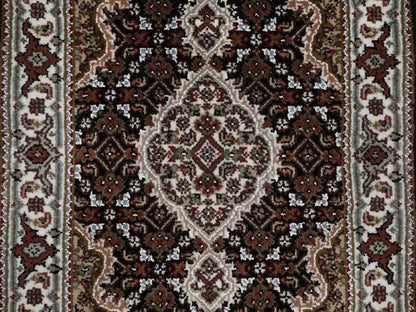 Tabriz hand-knotted wool rug in Black, 1'11" x 2'11", SKU O092683 (view 5)