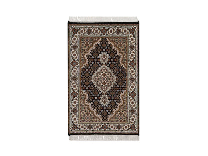 Tabriz hand-knotted wool rug in Black, 1'11" x 3', SKU O092684