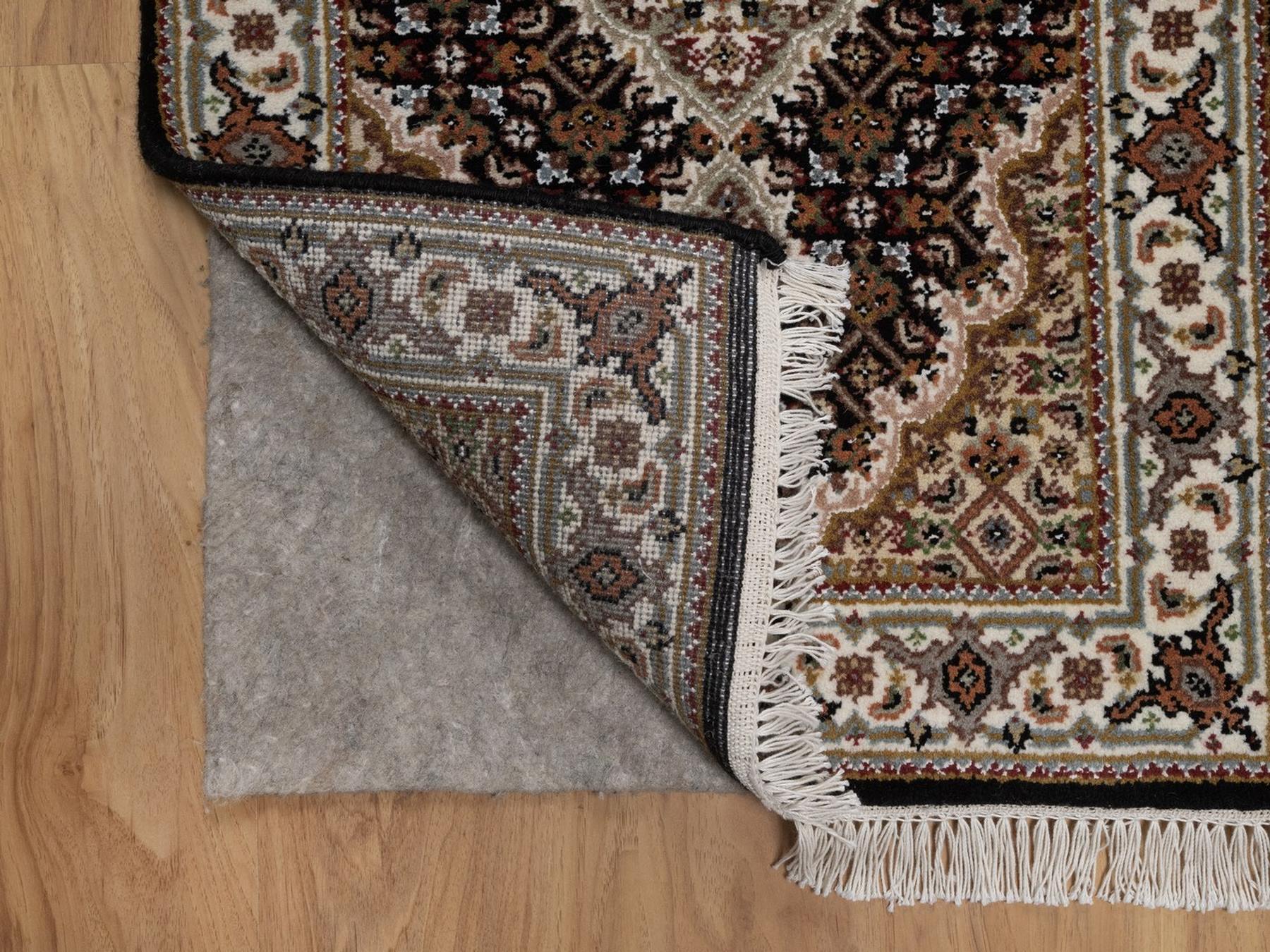 Tabriz hand-knotted wool rug in Black, 1'11" x 3', SKU O092684 (view 3)