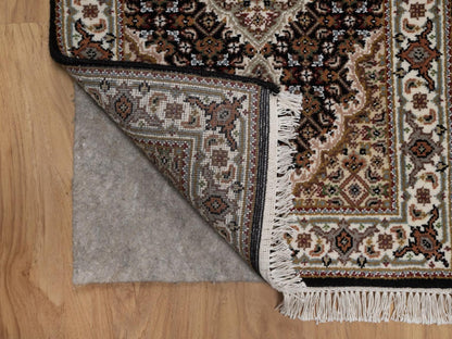 Tabriz hand-knotted wool rug in Black, 1'11" x 3', SKU O092684 (view 3)