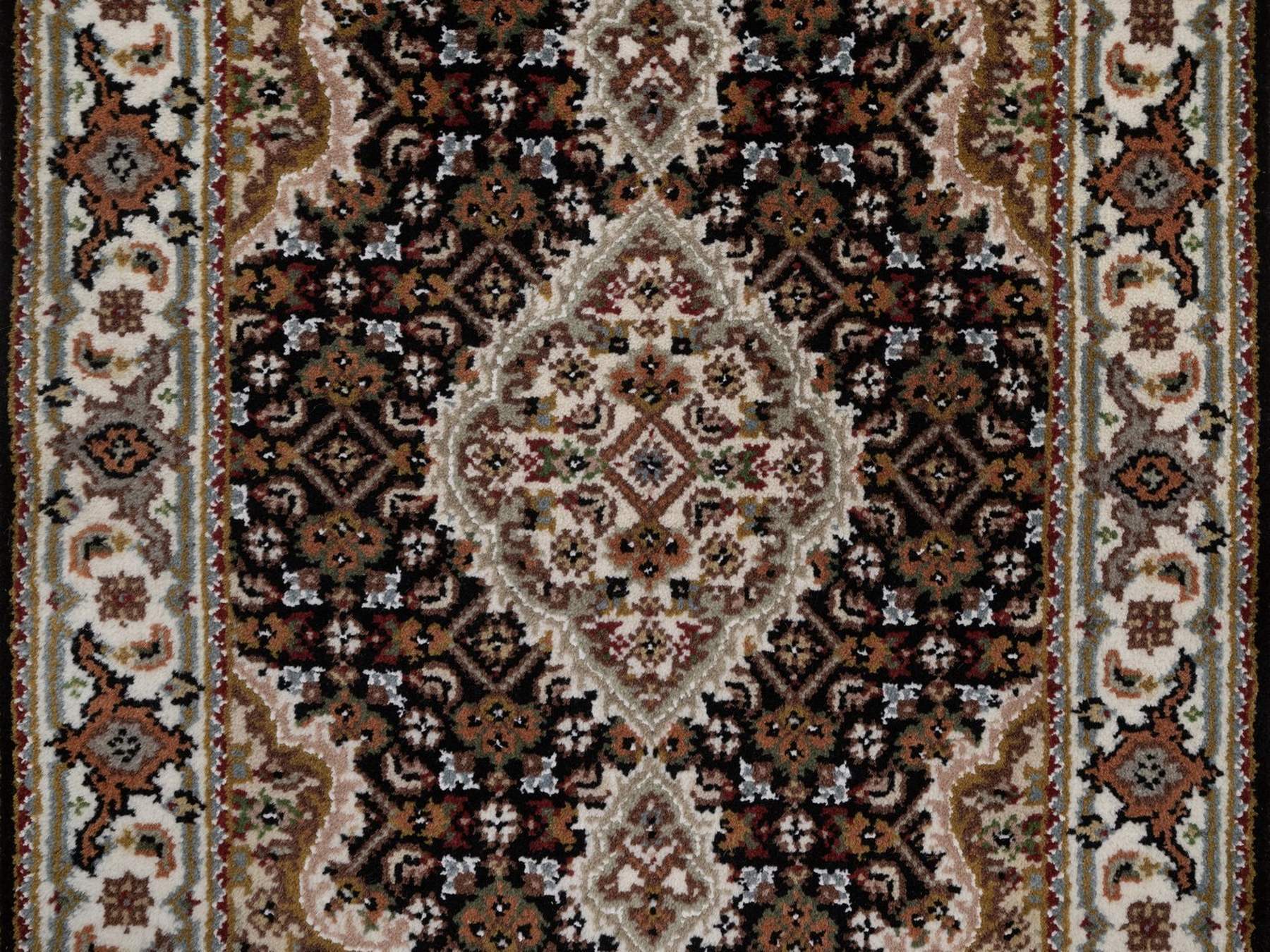 Tabriz hand-knotted wool rug in Black, 1'11" x 3', SKU O092684 (view 5)