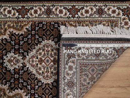 Tabriz hand-knotted wool rug in Black, 1'11" x 3', SKU O092684 (view 8)