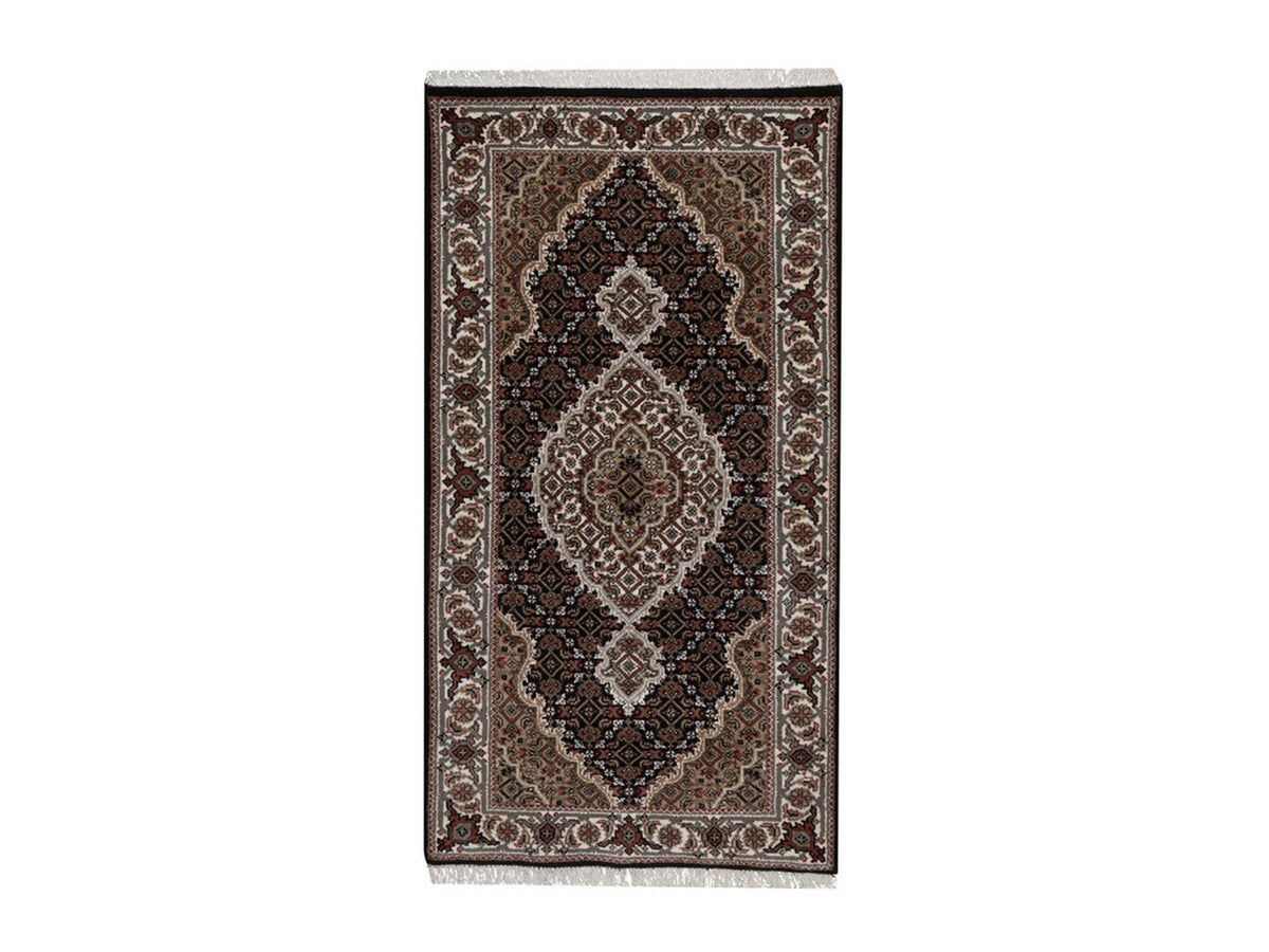 Tabriz hand-knotted wool rug in Black, 2'5" x 4'8", SKU O092685