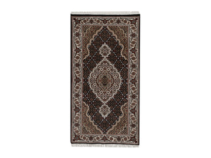 Tabriz hand-knotted wool rug in Black, 2'5" x 4'8", SKU O092685