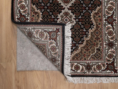 Tabriz hand-knotted wool rug in Black, 2'5" x 4'8", SKU O092685 (view 3)