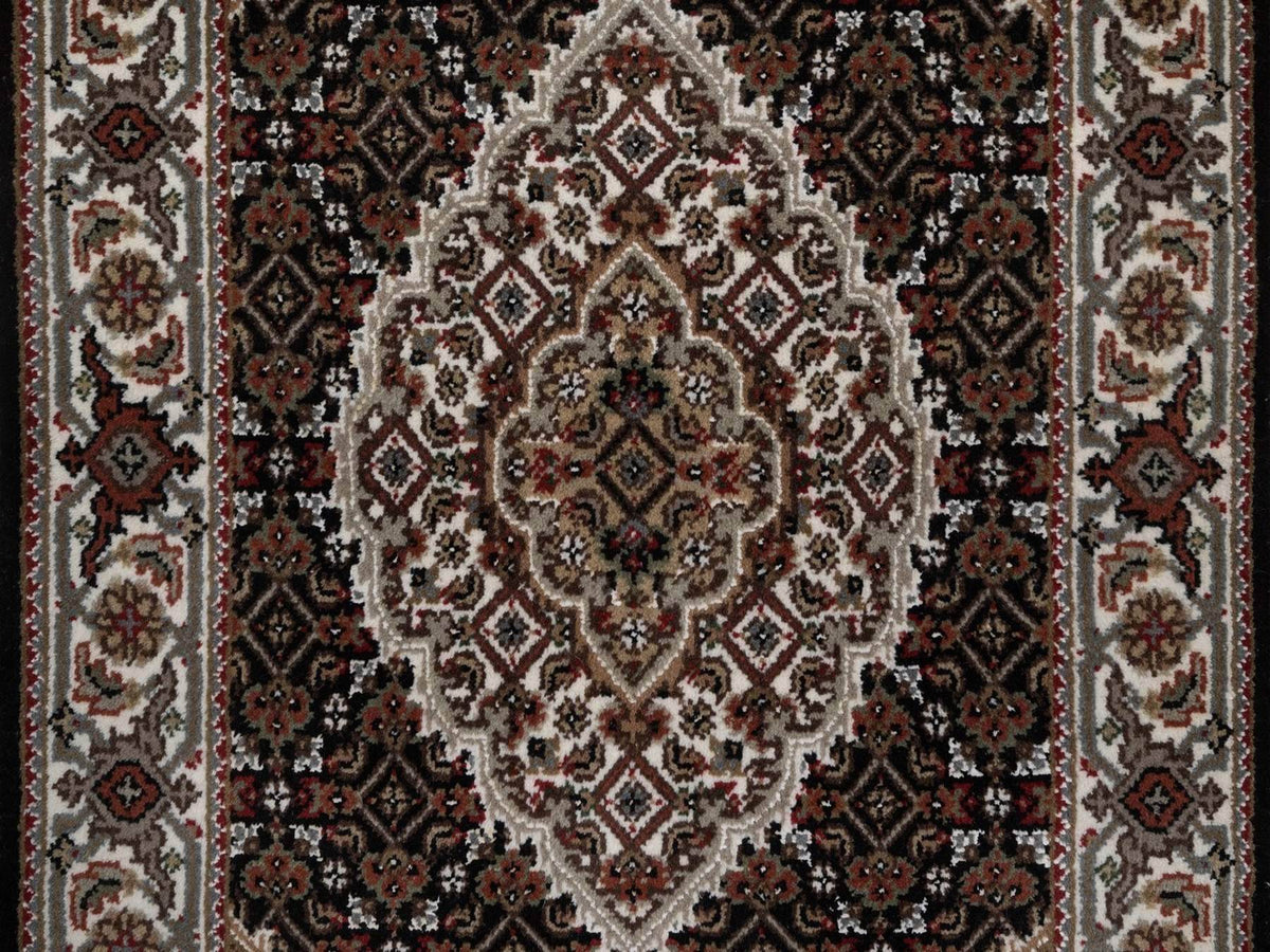 Tabriz hand-knotted wool rug in Black, 2'5" x 4'8", SKU O092685 (view 5)