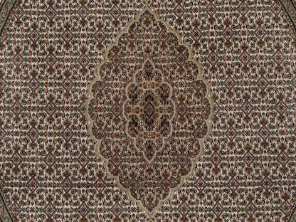 Tabriz hand-knotted wool rug in Ivory, 5'11" x 5'11", SKU O092686 (view 5)