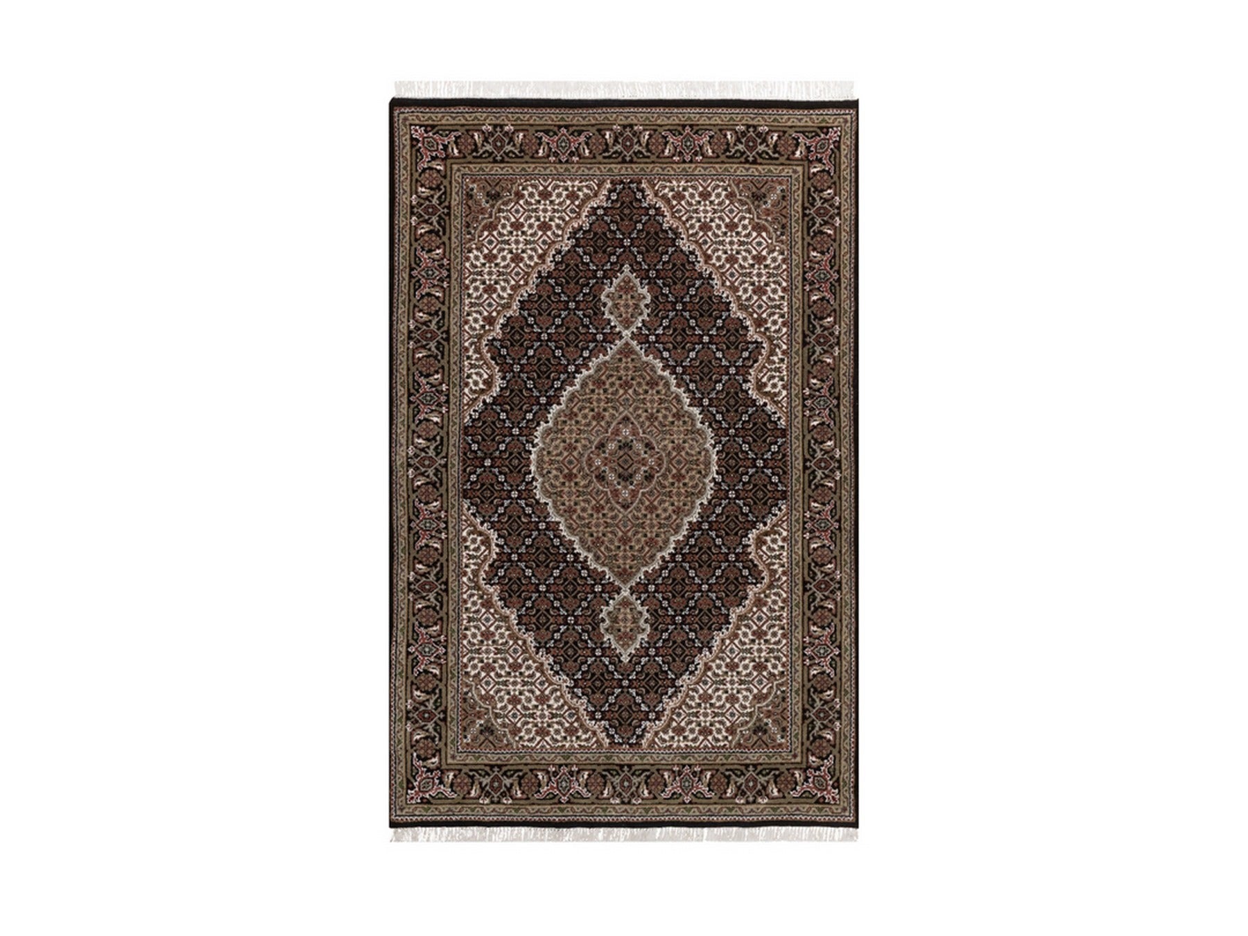Tabriz hand-knotted wool rug in Black, 3'11" x 6'1", SKU O092687