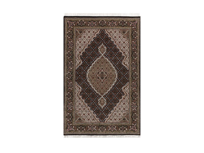 Tabriz hand-knotted wool rug in Black, 3'11" x 6'1", SKU O092687