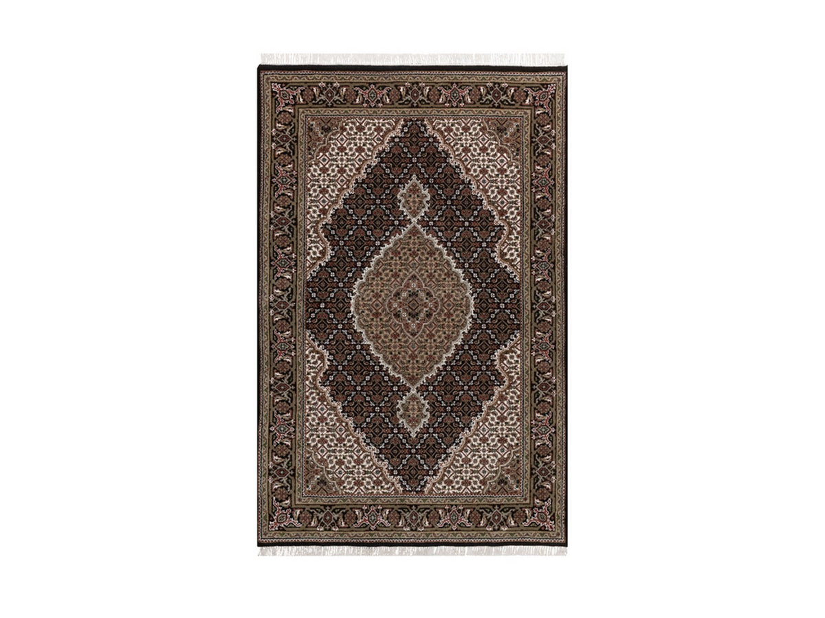 Tabriz hand-knotted wool rug in Black, 3'11" x 6'1", SKU O092687