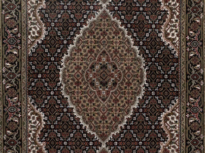 Tabriz hand-knotted wool rug in Black, 3'11" x 6'1", SKU O092687 (view 5)