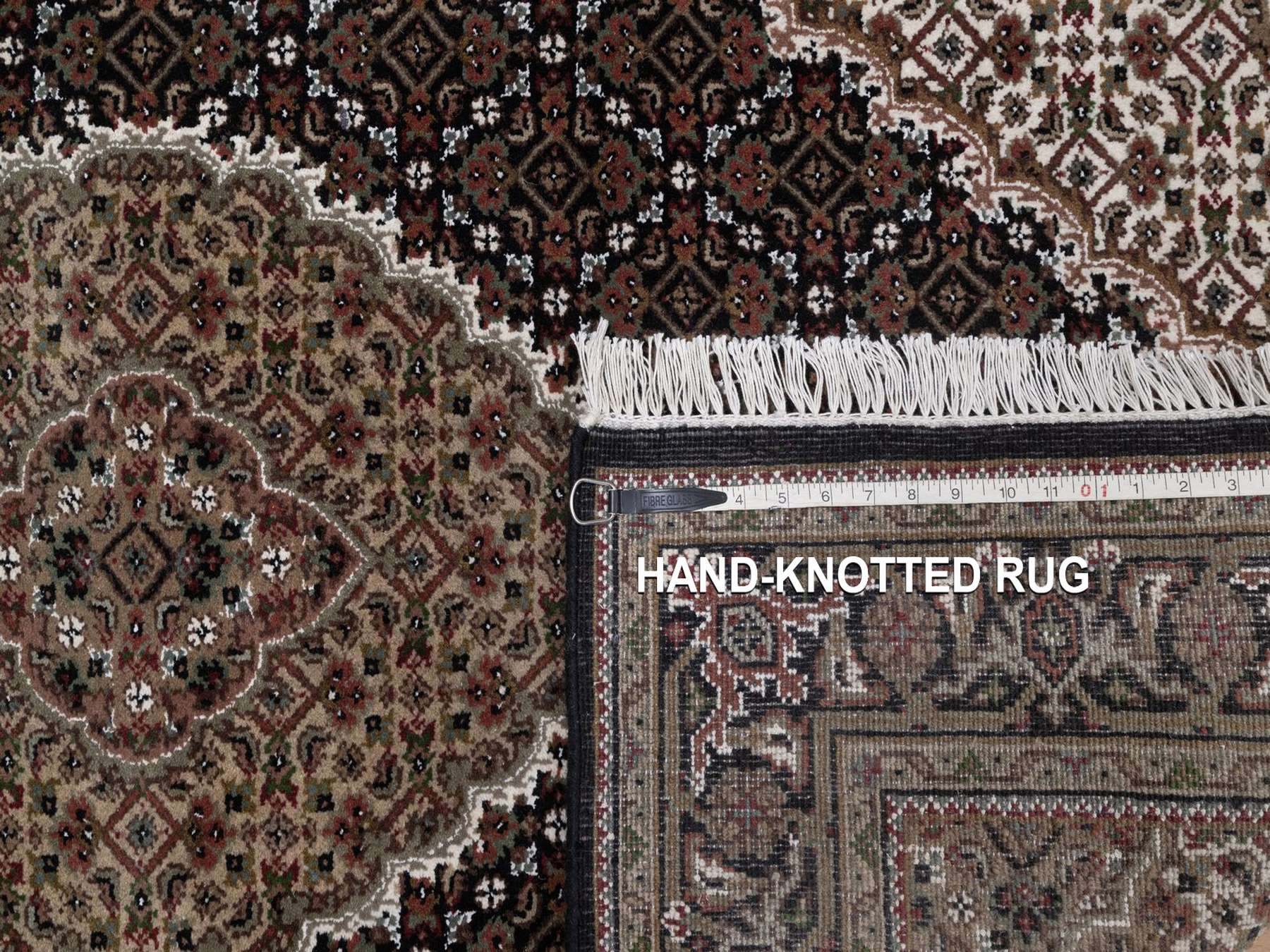 Tabriz hand-knotted wool rug in Black, 3'11" x 6'1", SKU O092687 (view 8)