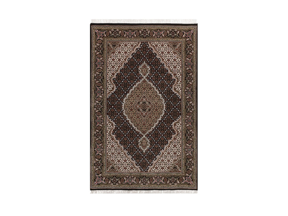 Tabriz hand-knotted wool rug in Black, 4' x 6', SKU O092688