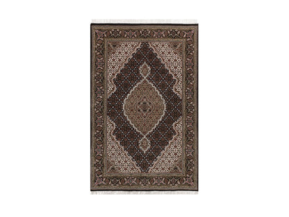 Tabriz hand-knotted wool rug in Black, 4' x 6', SKU O092688
