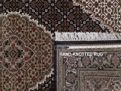 Tabriz hand-knotted wool rug in Black, 4' x 6', SKU O092688 (view 8)