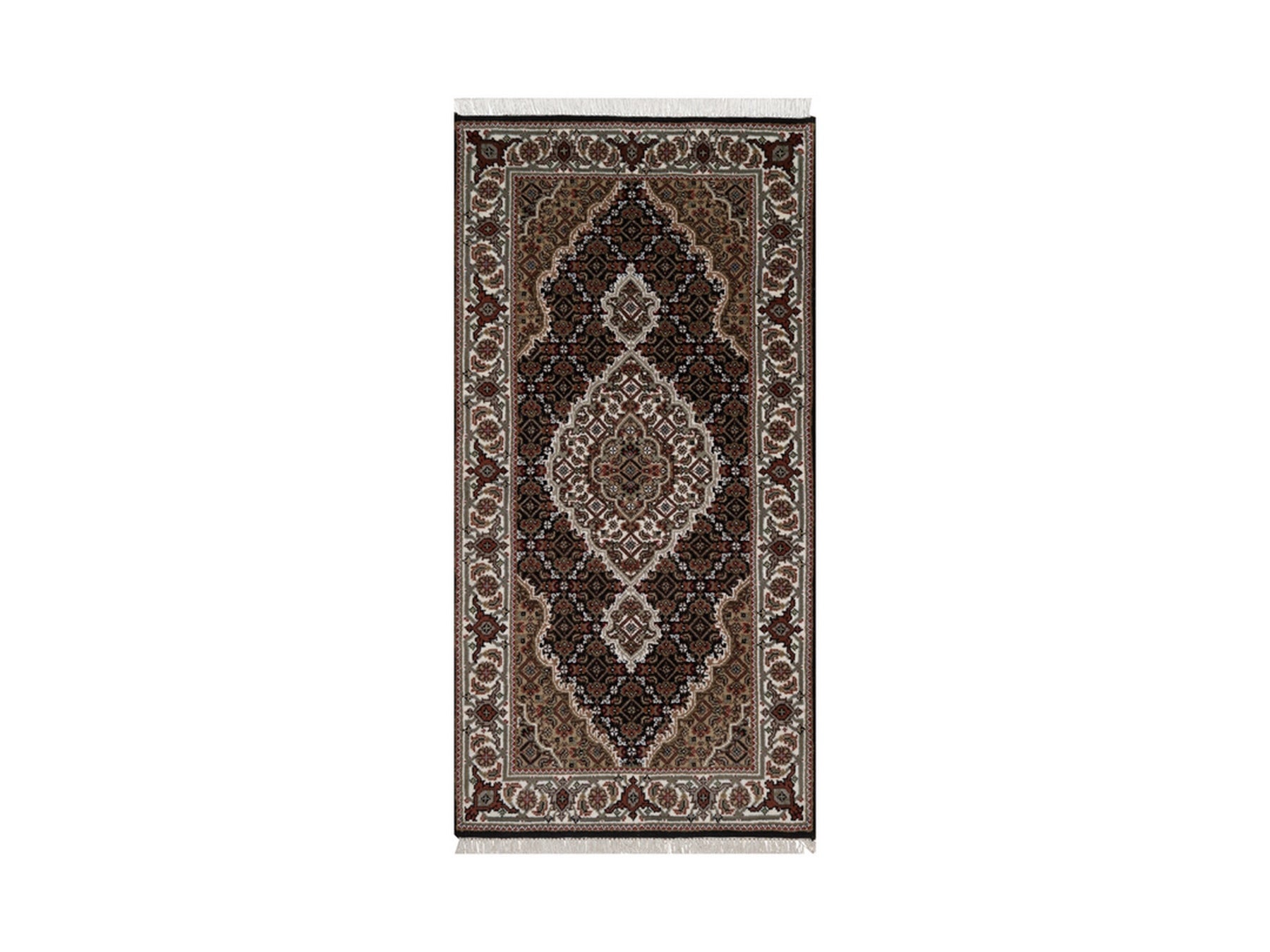 Tabriz hand-knotted wool rug in Black, 2'5" x 4'10", SKU O092689