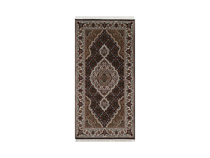 Tabriz hand-knotted wool rug in Black, 2'5" x 4'10", SKU O092689