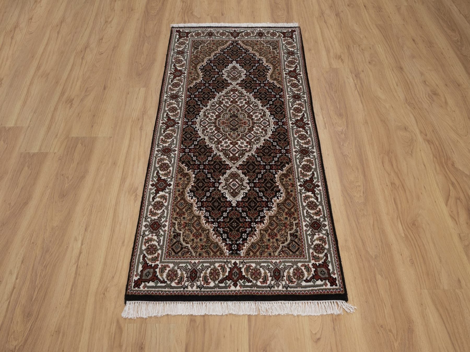 Tabriz hand-knotted wool rug in Black, 2'5" x 4'10", SKU O092689 (view 2)