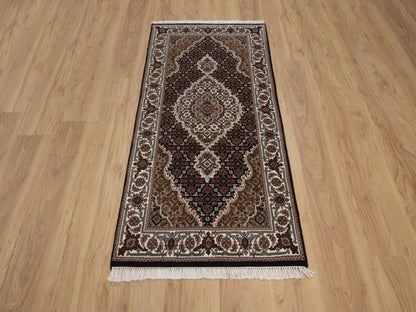 Tabriz hand-knotted wool rug in Black, 2'5" x 4'10", SKU O092689 (view 2)