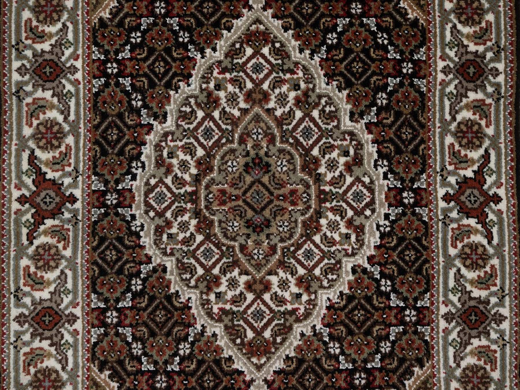 Tabriz hand-knotted wool rug in Black, 2'5" x 4'10", SKU O092689 (view 5)