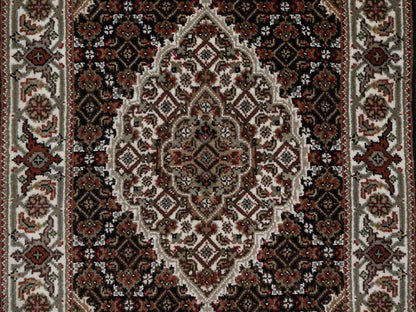 Tabriz hand-knotted wool rug in Black, 2'5" x 4'10", SKU O092689 (view 5)