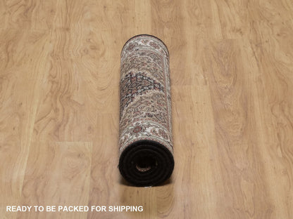 Tabriz hand-knotted wool rug in Black, 2'5" x 4'10", SKU O092689 (view 6)
